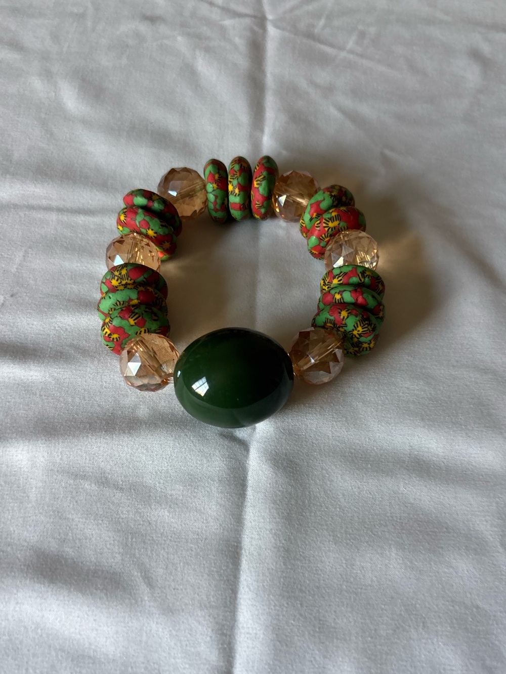 Handmade Green Beaded Bracelet